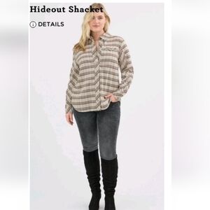 Cabi Hideout Shacket Plaid Cheer 4710 S